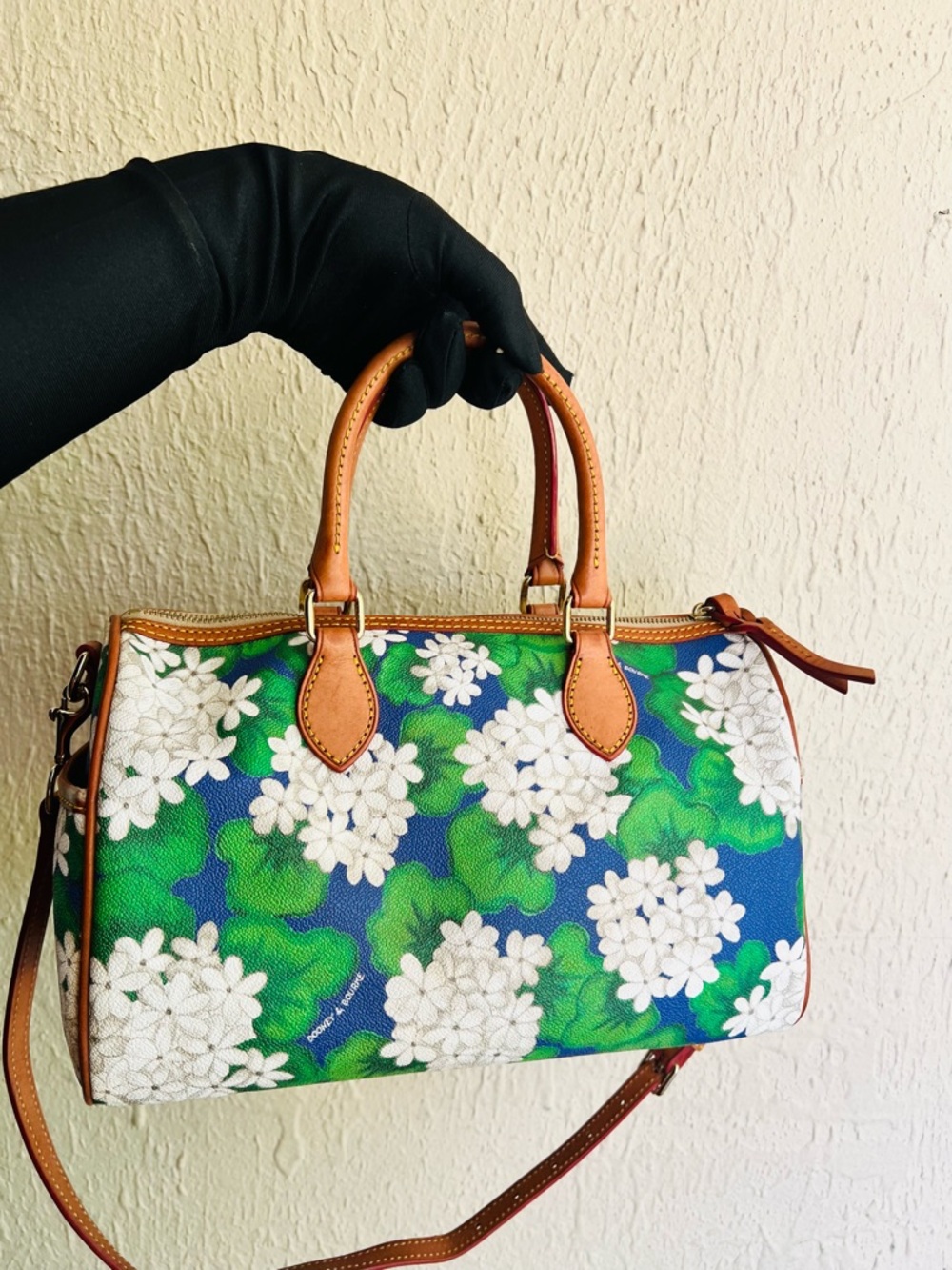 Dooney & Bourke Hydrangea Coated Cotton Gia Floral Satchel - Picture 2 of 9